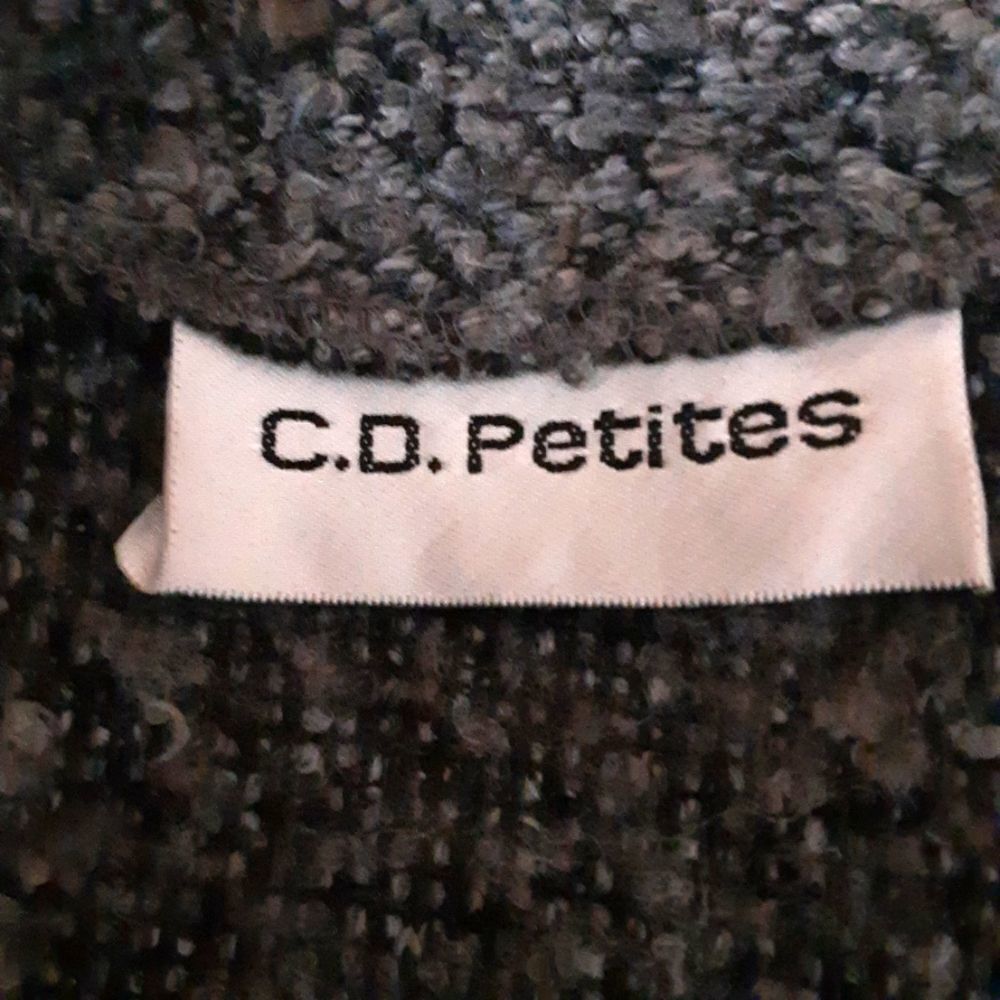 Vintage C.D. Petite Sweater Jacket Layered‎ Look Bouclé Knit Cardigan Set Sz 14P - Picture 4 of 5